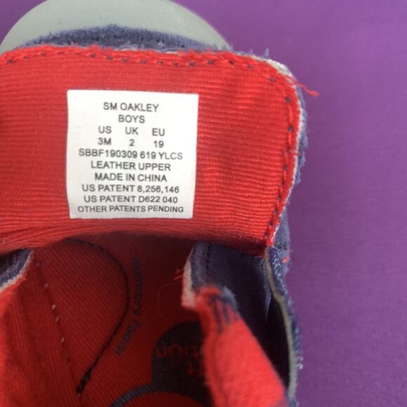 Stride Rite SM Oakley Blue & Red Suede Infant Boots Size 3 Months NWOT - Picture 5 of 14